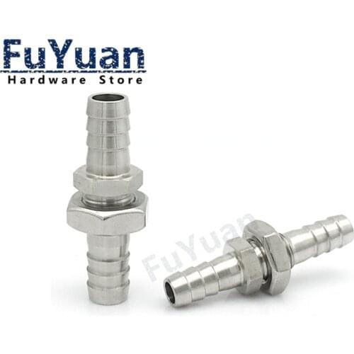 Hose Barb Bulkhead 304 Stainless Steel Barbed Tube Pipe Fitting Coupler Connector Adapter 4mm 6mm 8mm 10mm 12mm 14mm 16mm 19mm