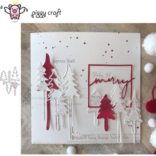 Piggy Craft metal cutting dies cut die mold 3Pcs Christmas tree Scrapbook paper craft album card punch knife art cutter die