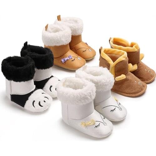 Winter Cute cartoon Newborn Baby Girls Princess Winter Boots First Walkers Soft Soled Infant Toddler Kids Girl Footwear Shoes