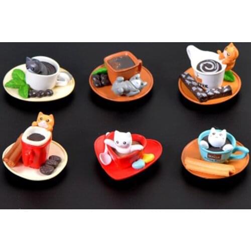 ZOCDOU 1 Piece Bathe Cat Shower Coffee Cup Kitten Kitty Small Statue Figurine Crafts Figure Ornament Miniatures DIY Home Decor