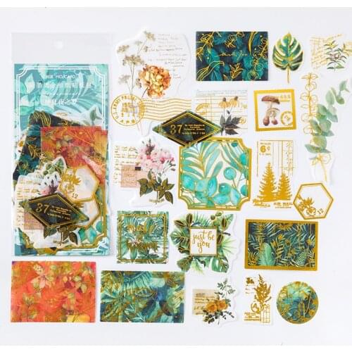 60pcs A Midsummer Nights Dream Gold Foil Washi Stickers DIY Diary Bullet Journal decoration label sticker album scrapbooking