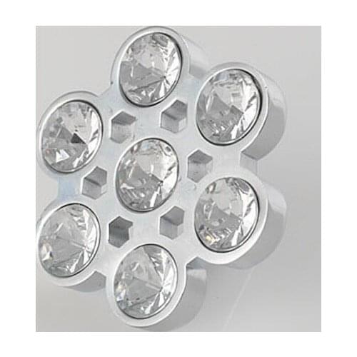 10Pcs k9 Crystal Glass Cabinet Pull Knobs For Furniture Hardware New
