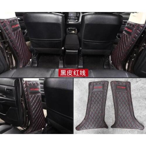 2pcs Car-covers microfiber leather anti-kick plate anti-play mat For Mitsubishi Outlander 2013-2018