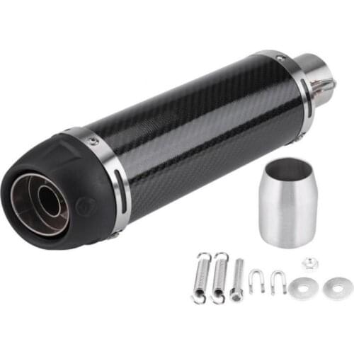 51mm Universal Motorcycle Exhaust Muffler Pipe with DB Killer Modified Real Bright Carbon Fiber