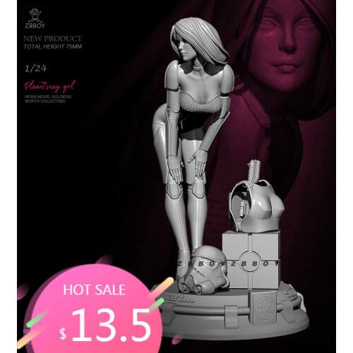 75mm 1/24 Resin model kits figure beauty colorless and self-assembled TD-2783