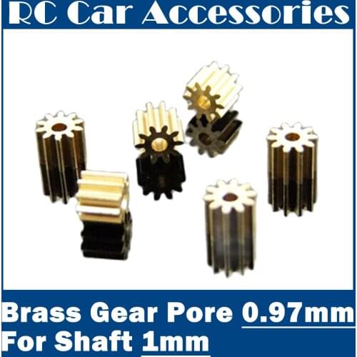 81A Brass Gear Pore 0.97 mm For Shaft 1mm ( 10 Pcs ) 8 Teeth Motor Shaft Gears Modulus 0.4 DIY Toys RC Model Cars