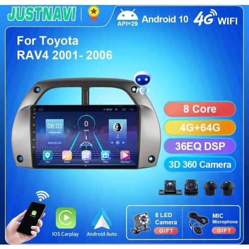 Android 10.0 Car Radio GPS Autoradio For Toyota RAV4 2001-2006 Stereo Multimedia DVD Player Navigation 4G WIFI DSP Carplay Video