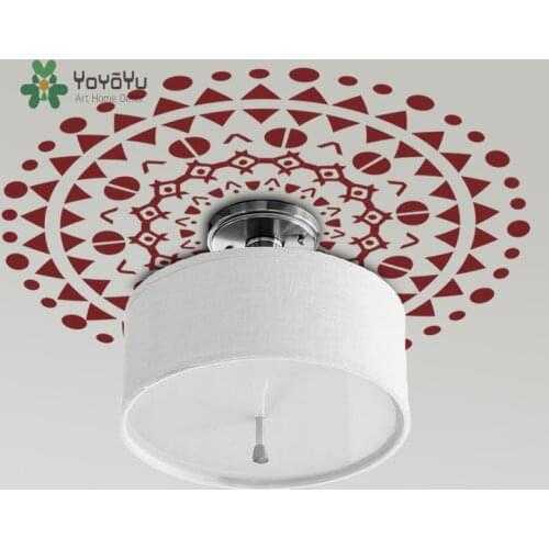 Ceiling Medallion Wall Decal Tribal Flower Removable Graphic Art Vinyl Wall Sticker Lamp Chandelier Decoration Poster NY-434