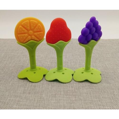 Baby Products Fruit Baby Teeth Grinding Rod Infant Silicone Bit Teeth Plastic Toys Newborn Baby Teether