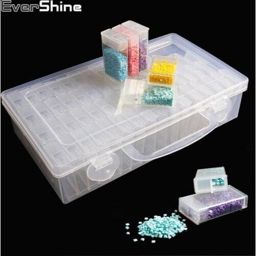 EverShine 64pcs Diamond Painting Accessories Beads Container Rhinestone Diamond Embroidery Beadwork Storage Box Mosaic Tools