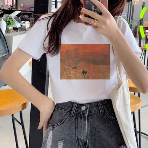90s Graphic Rock Top Tees Female Oil painting theme T Shirt Women Harajuku Vintage T-shirt Fashion Queen Tshirt