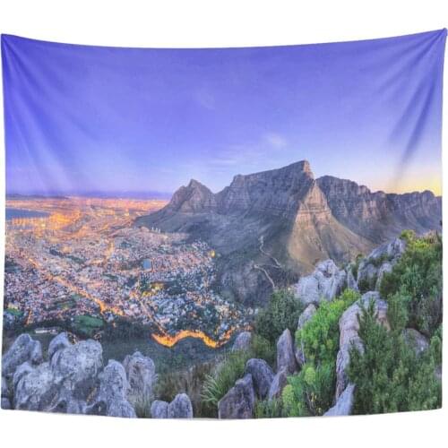 Tapestry Beautiful South Africas Cape Towns Mountain and Sea Views Tapestries Wall Hanging for Living Room Bedroom Dorm