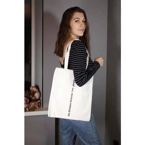 Women Canvas Shoulder Bags Cartoon Sun Letter Printing Shopping Bags Girls Casual Cotton Cloth Animals Cat Bear Handbags Tote