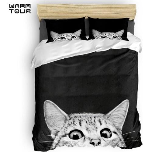 WARMTOUR Duvet Cover You Sleep Yet Cat Duvet Cover Set 4 Piece Bedding Set For Beds DHL Shipping Method