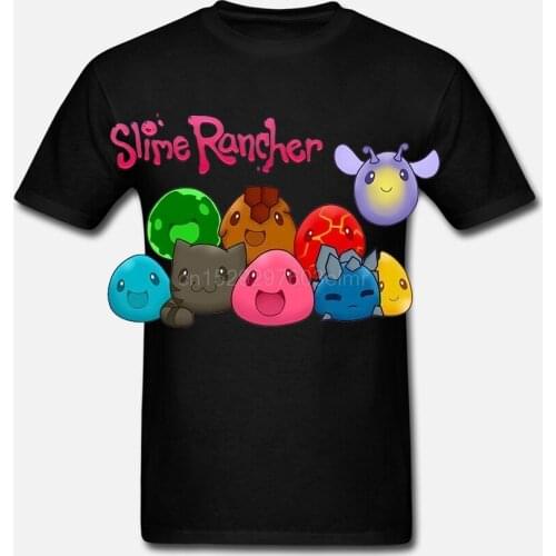 Summer New Fashion Casual Men T Shirts Dark Slime Rancher Art Printed Graphic Round Neck Cotton Tops Black Size S-3XL