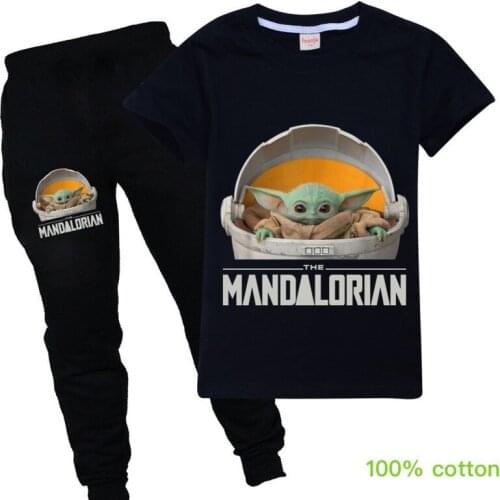 Summer Fashion Unisex Baby Yodaa T-shirt Sets Children Boys Short Sleeves Outfits Kids Cotton Clothes Girls 10 to 12 teenage