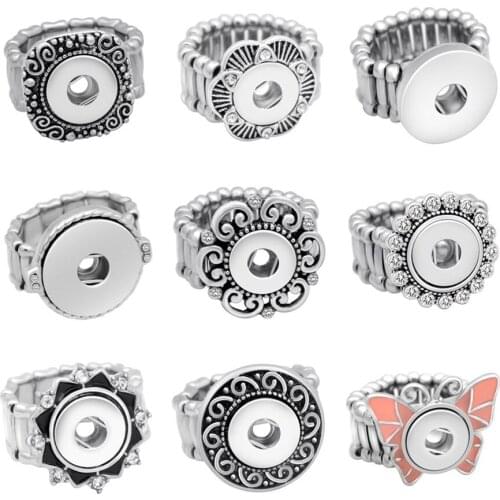 Hot sale JZ0010 Elegant Round Metal snap rings trendy flexible fit 12MM&18MM snap buttons DIY fittings wholesale women