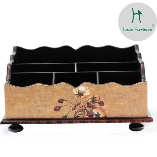 Louis Fashion Dressers Box Collection Box Retro cosmetic packing box woody desktop American household