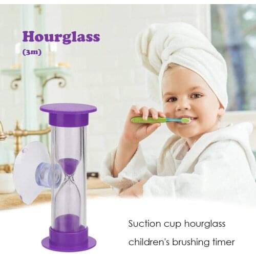 3 Min Mini Hourglass for Shower / Kids Teeth Brushing Timer with Suction Cup Lead-free Time Hourglass Thermometer Clock Watches