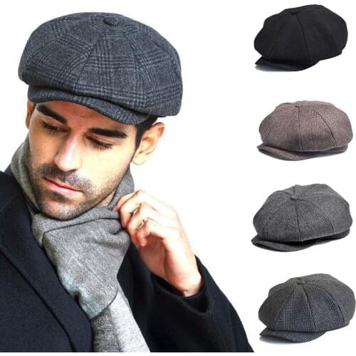L-XL Fashion Wool Newsboy Caps Mens Herringbone Flat Caps Women Men British Painters Hats Soft Autumn Winter Caps Hats casquette
