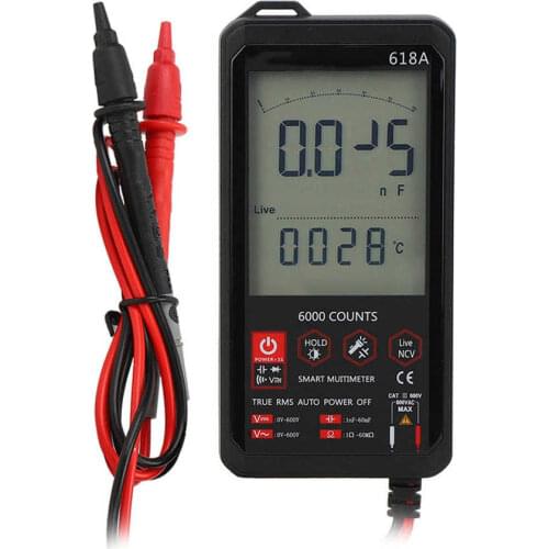 Multimeter 618A Smart Touch Digital Multimeter DC/AC Analog Tester True RMS Capacitance NCV Meter multimetro digital