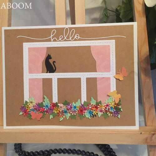 ABOOM New 1PC Window Design Metal Cutting Dies Stencils For DIY Scrapbooking Stamp/Photo Album Decorative Embossing Paper Mold