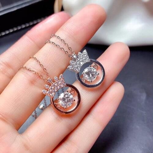 Moissanite necklace,1 carat gemstone,New diamond necklace gra certificate color D gift