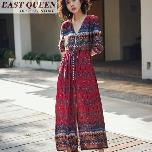 2018 long maxi beach summer dress women boho print dres summer dress boho bohemian hippie boho dress mexican dresses FF205 A