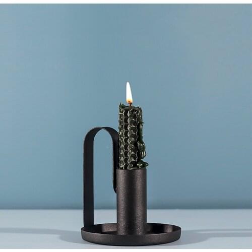 2pcs Candlestick Taper Candle Holder Anti Rust Retro Iron Vintage Candelabra Stand Candlelight Dinner Party Kitchen Home Decor