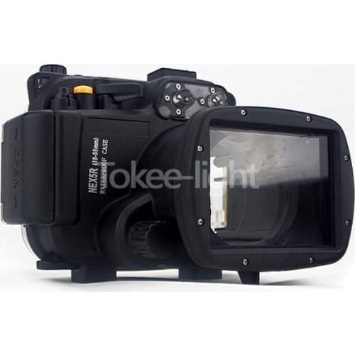 40 meters 130ft Underwater Waterproof Housing Diving Camera Case Bag for SONY NEX 5R 5T Nex-5R 5T fit 18-55mm lens