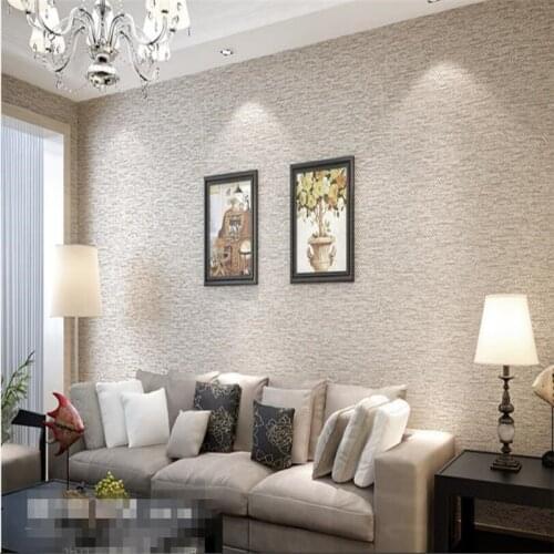 Beibehang simple pure color silk color linen pattern non woven wallpaper vertical stripes hotel living room bedroom wallpaper