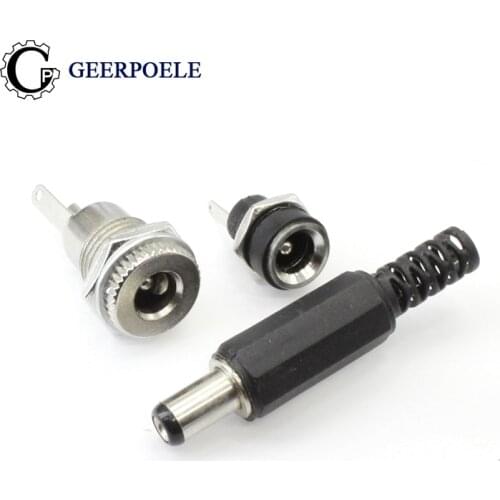 50/100 set a lot 5.5*2.1 5.5*2.5 DC Connector 30V 5A DC Power Plug Female Interface Mount Socket Jack Wire Terminal Adapter 022B