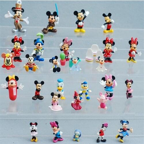 Disney Minnie Mickey Hand Dolls Multiple Styles Handmade Keychain Model Cartoon Image Mini Dolls Safe Cute Kids Gifts SZZ101