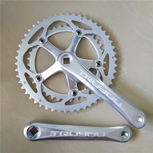 TRUYOU Road Bicycle 130 BCD 50/39T Crankset Chainwheel 3/32 Folding Bike Chain Ring Double Sprocket Crank 170 MM Sliver