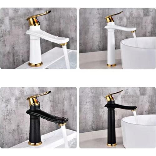 LIUYUE Basin Faucets Brass Black/Gold Mix-colors Duck-billed Type Bathroom Tall Low Basin Faucet Cold Hot Water Sink Mixer Tap