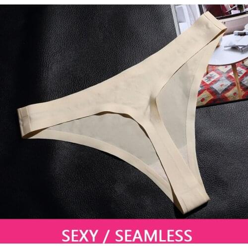 ZJX Thongs Sexy Women Pnaties Seamless Nylon Solid Underwear Women G String Invisible Womens Briefs Comfort Lingerie