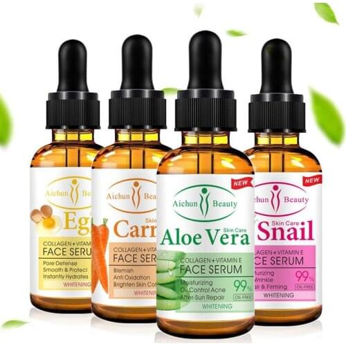 30ml Carrot Aloe Snails Face Serum Firming Oil Control Anti-wrinkle Moisturizing Anti-oxidation Brighten Skin Color Skin Care