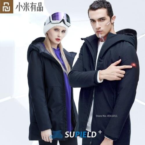 Supield Intelligent Temperature Control Electric Heating Jacket Charging Heating Goose Down Coat Mid-length for Xiaomi Youpin