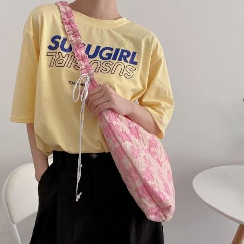Vintage Womens Messenger Bag Girly Pink Flower Jacquard Handbags Large Capacity Casual Tote Shoulder Bag