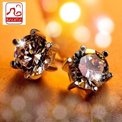 Baceda December Birthstone Earrings S925 Sterling Sliver Ear Stud Korean Fashion Jewelry For Women