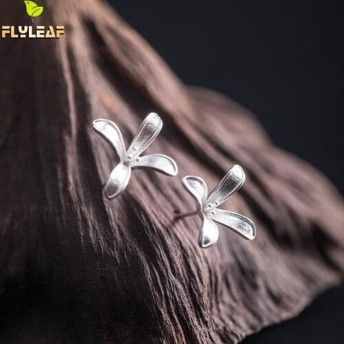 925 Sterling Silver Simple Flower Stud Earrings For Women High Quality Lady Girl Gift Fine Jewelry Flyleaf
