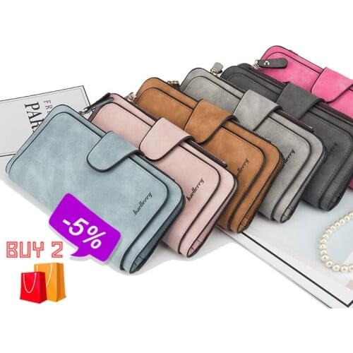 Baellerry Womens Wallet Leather Female Purse For Women Coins Pocket Card Holder Money Bags Casual Long Lady Clutch Phone Wallet