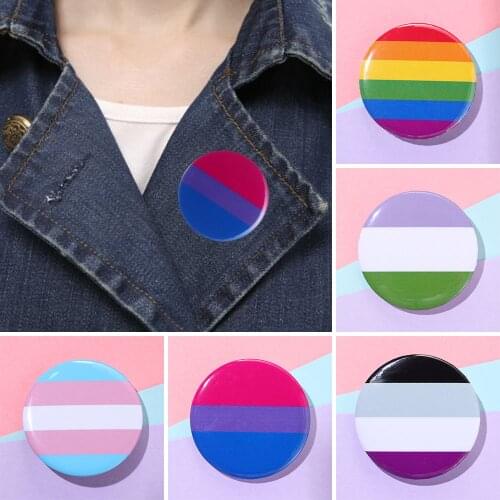 1/2PCS Clothing Rainbow Hat Decoration Tinplate Pins Brooch Gay Badge Denim Brooches Collar Pin