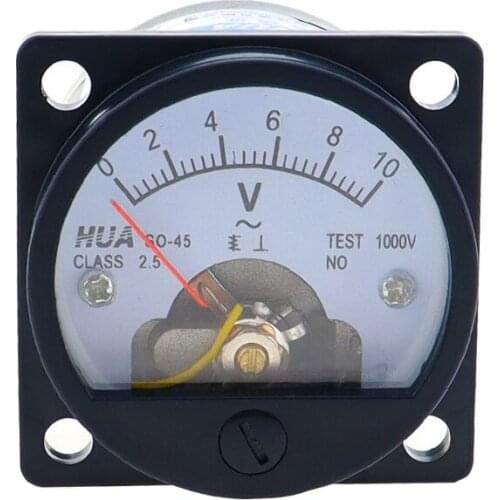 1PCS new Voltmeter SO-45 AC 5V 10V 15V 20V 30V 50V 100V 150V 200V 250V 300V Round Analog Dial Panel Meter Voltmeter Gauge Black