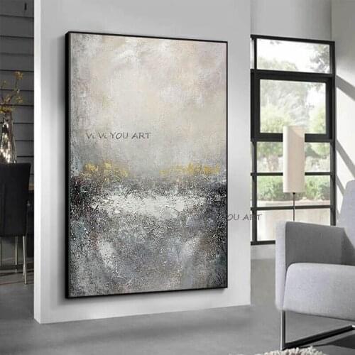 100% Hand Painted Oil Painting Dark Wind Retro Abstract Frameless on Canvas Large Size Living Room Modern Abstract Painting