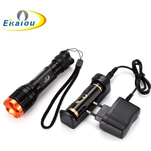 1000 Lumen XM-T6 tactical LED Torch Zoom LED Flashlight Torch light & 18650 Battery+Charger kit