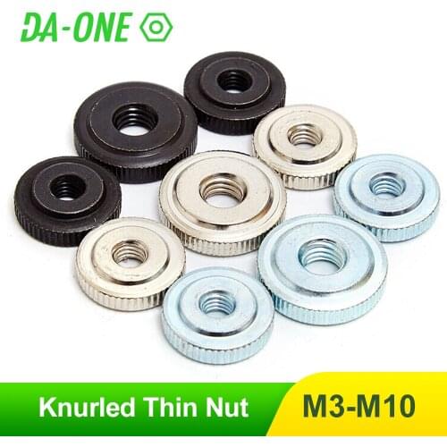 2/5/10pcs M3 M4 M5 M6 M8 M10 Zinc Plated/Nickel Plated Carbon Steel Knurled Thin Thumb Nut Iinstrument Hand Tighten Nuts