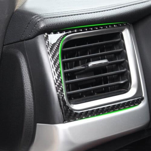 2pcs Car Carbon Fiber Side Air Condition Vent Outlet Frame Cover Trim For Toyota Highlander 2015 2016 2017 2018