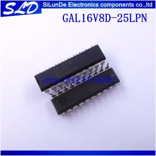 2pcs/lot GAL16V8D-25LP GAL16V8D-25LPN GAL16V8D DIP-20 new and original