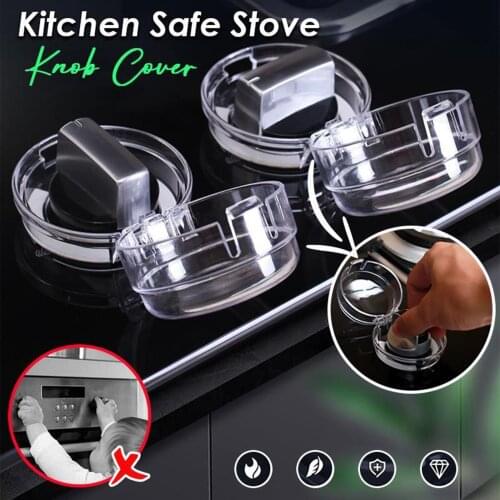 2pcs Gas Stove Switch Cover Locks Transparent Safe Protection Cooker Knob Cover Children Safety Care Kitchen Accessories